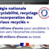 Stratégie nationale de recyclabilité, recyclage et réincorporation des matériaux recyclés.