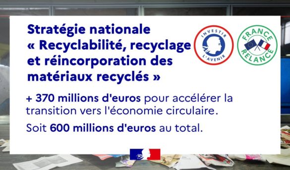 Stratégie nationale de recyclabilité, recyclage et réincorporation des matériaux recyclés.